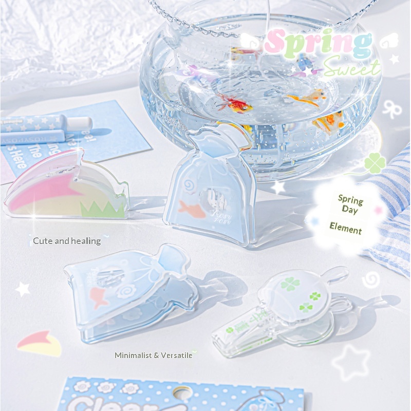 RosyPosy Clear Acrylic Clip Cu - Binder Clip Assorted ulasan dan harga