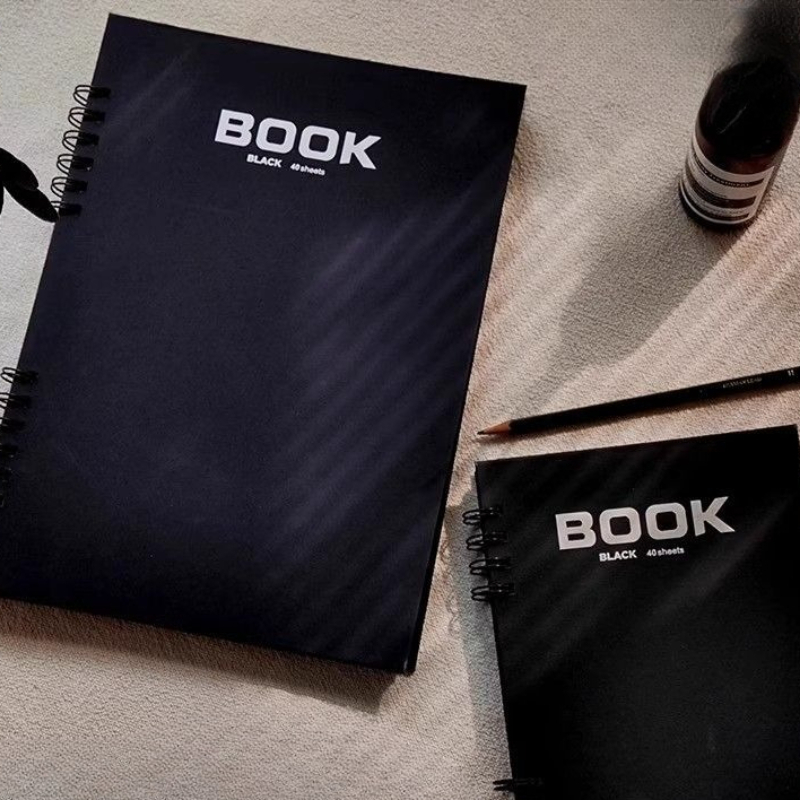 A4 Black Card Sketchbook Doubl - Art Sketchbook Ring ulasan dan harga