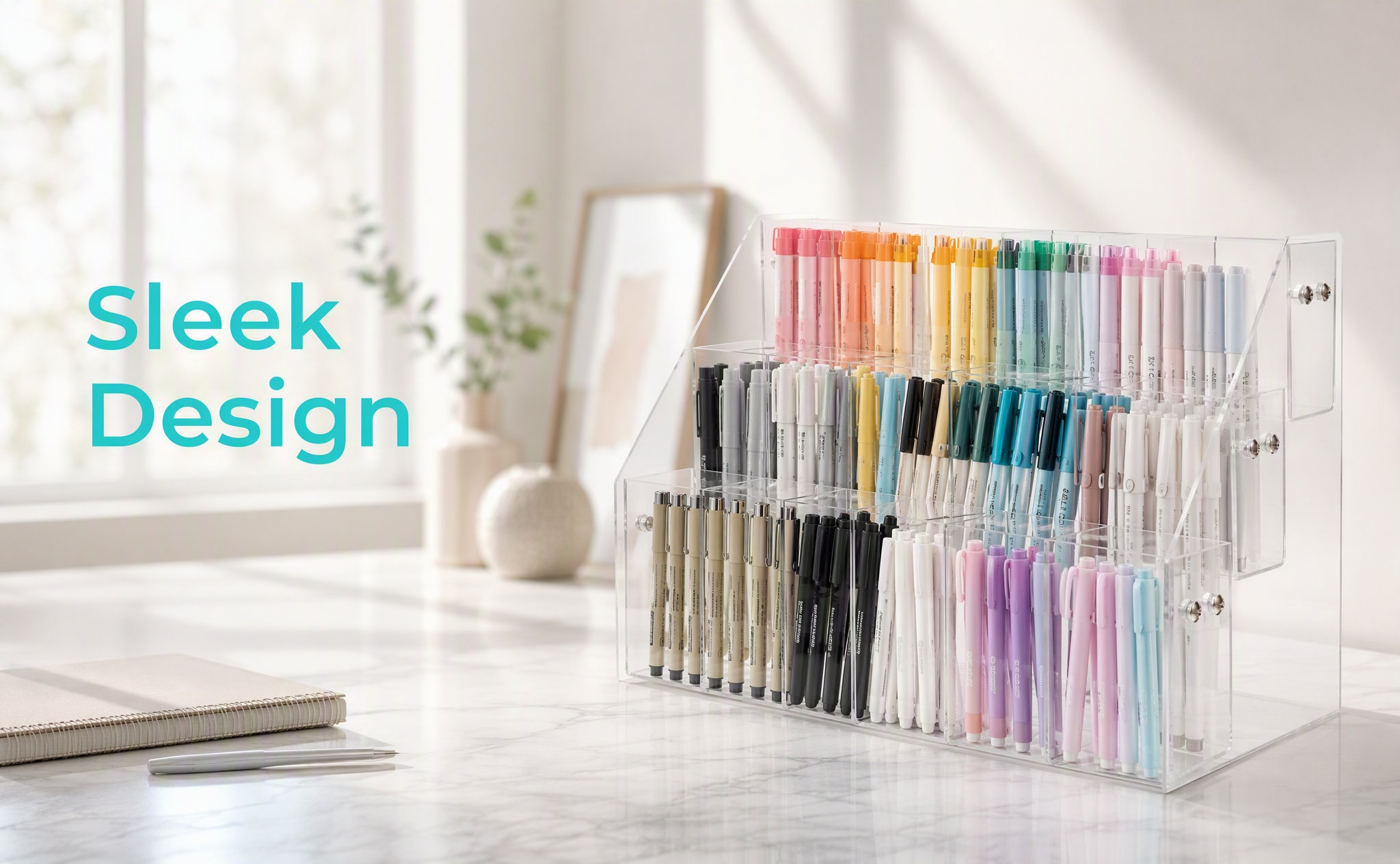 Acrylic Pen Display Stand Clea - Stationery Office Supply Store ulasan dan harga